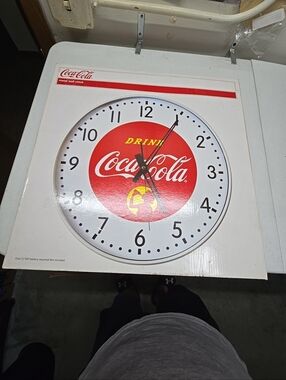 Coco Cola Metal Wall Clock New In Box. 15 Inch Diameter. Features A 1940 Design